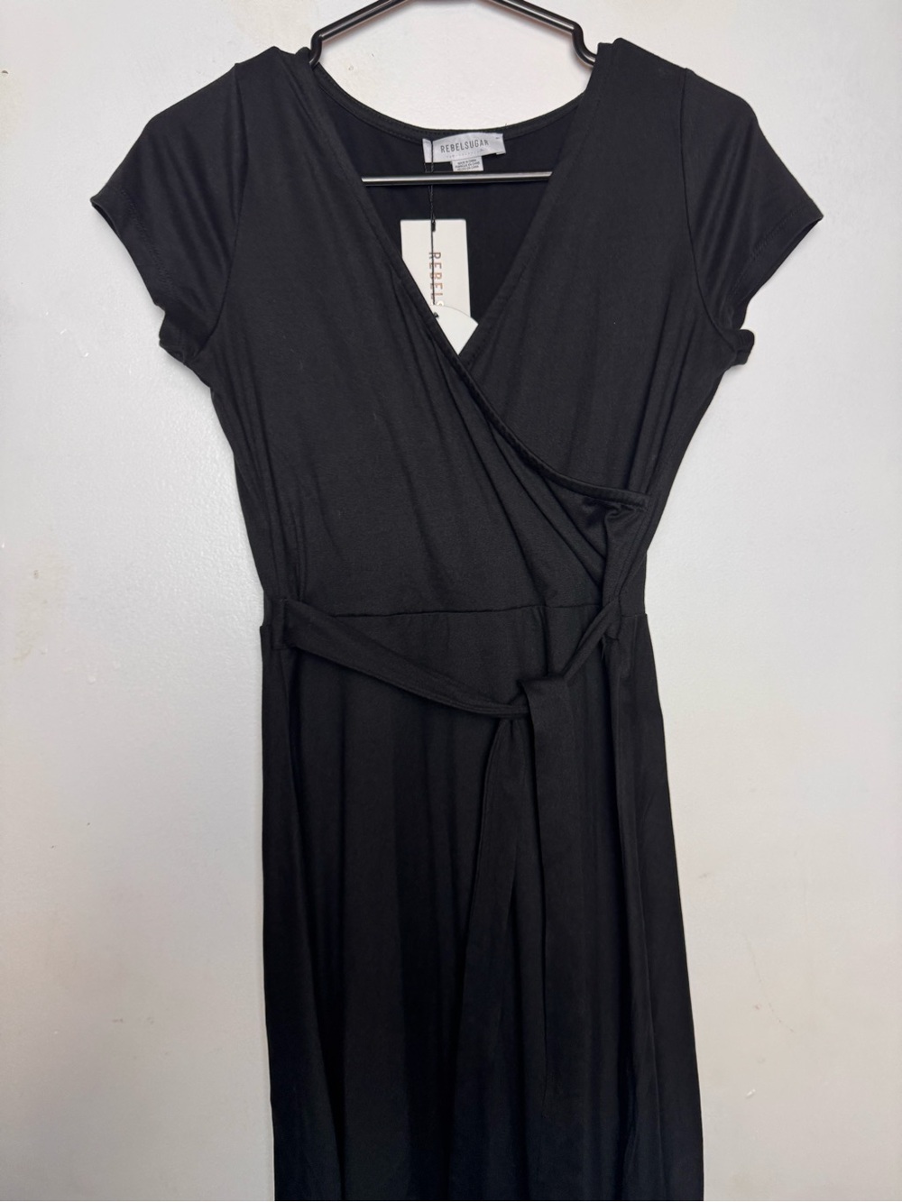 Brand new rebel sugar black dress with waist tie detail size -Medium